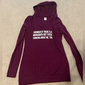 Long Sleeve Graphic Tee Hoodie Margarita